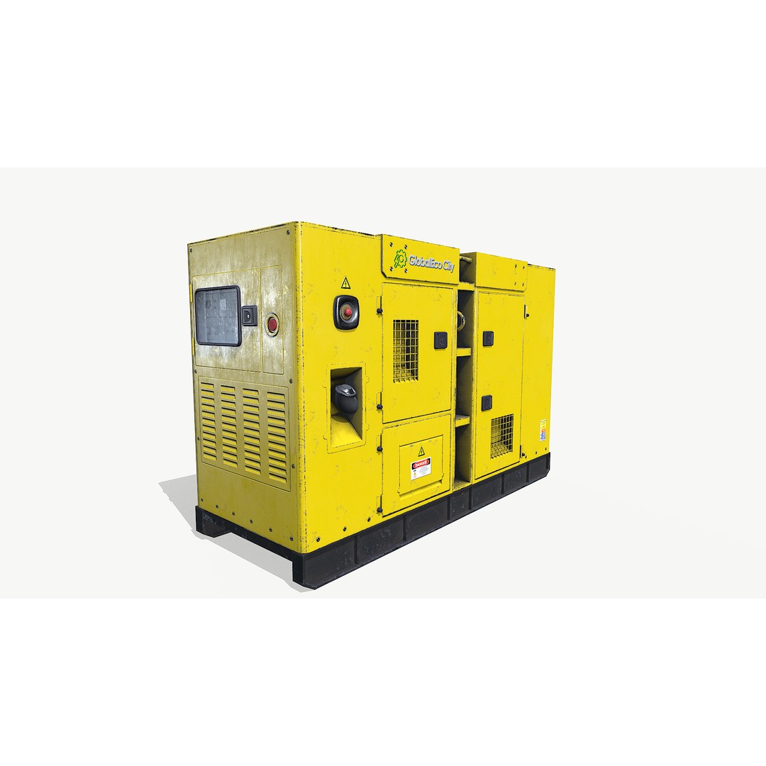 Diesel Generator 3D Model – Low Poly Game Asset, FBX and OBJ Formats - View 4