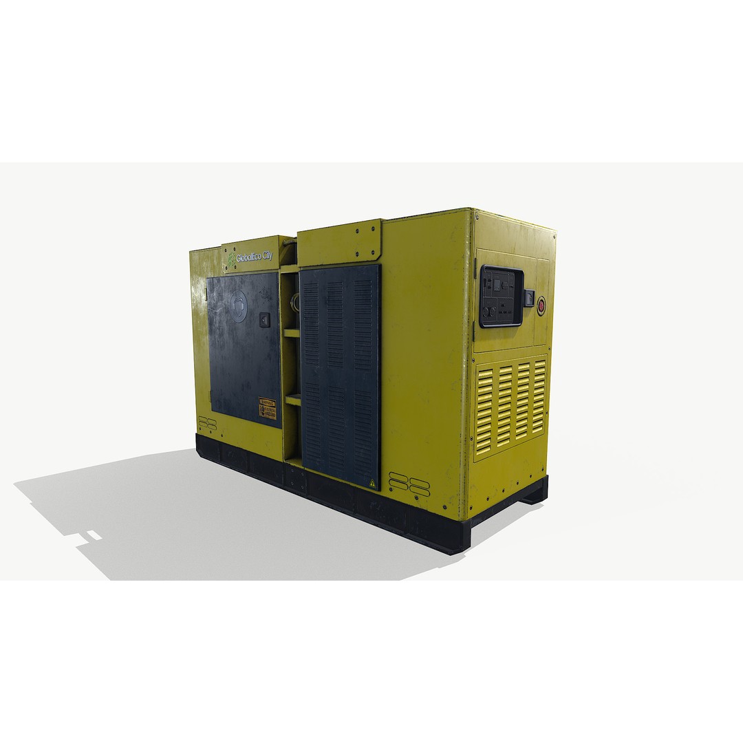 Diesel Generator 3D Model – Low Poly Game Asset, FBX and OBJ Formats - View 5