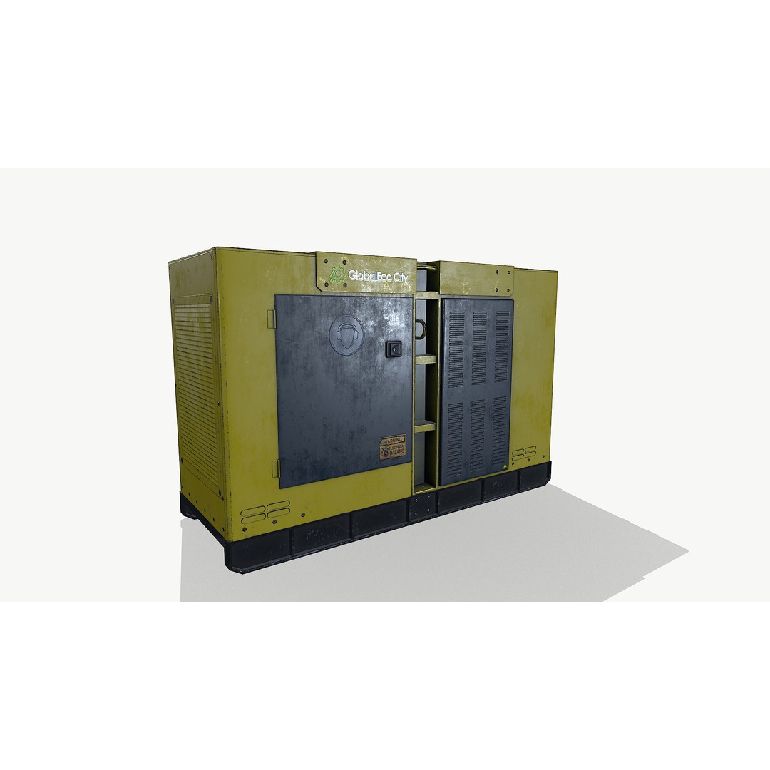 Diesel Generator 3D Model – Low Poly Game Asset, FBX and OBJ Formats - View 6