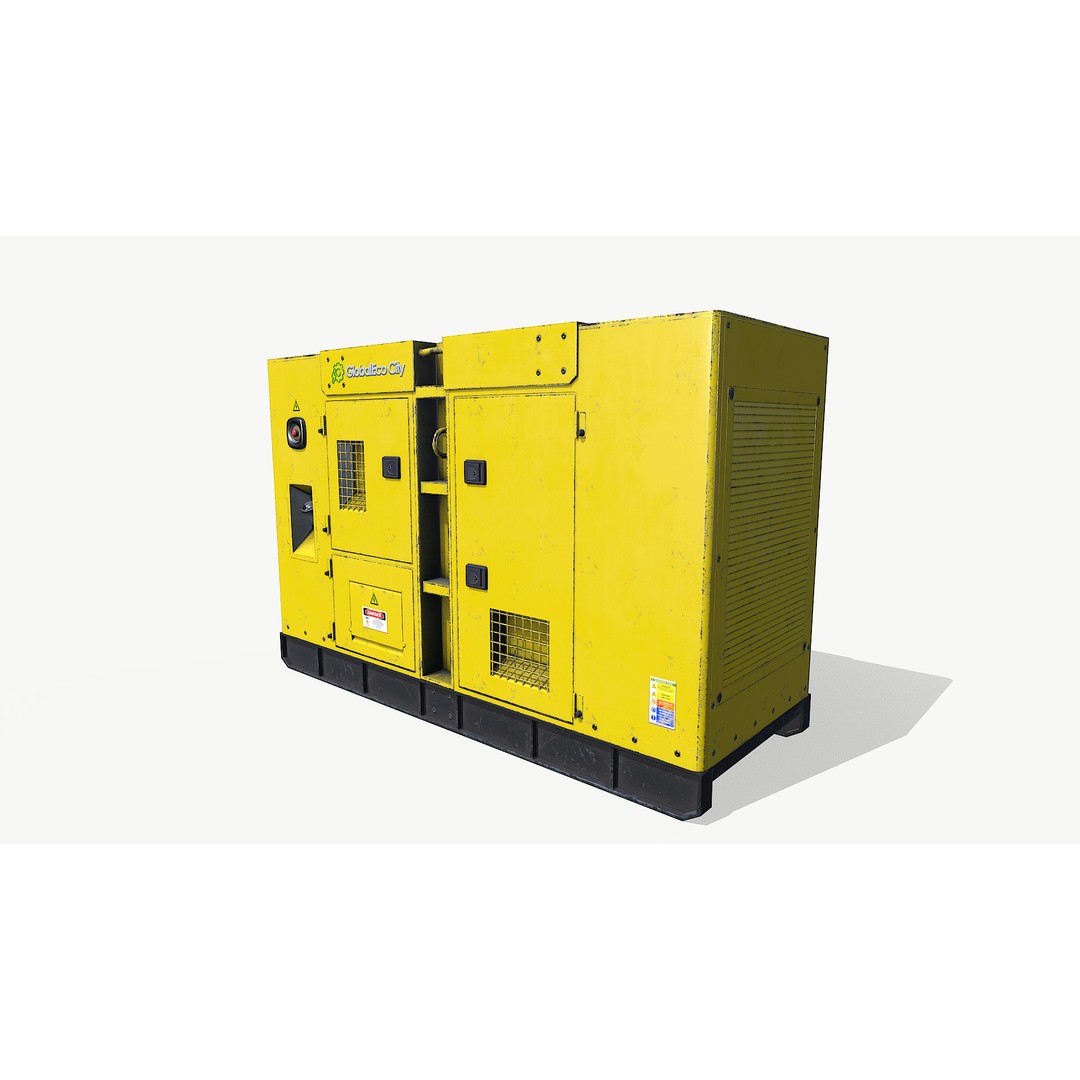 Diesel Generator 3D Model – Low Poly Game Asset, FBX and OBJ Formats - View 7
