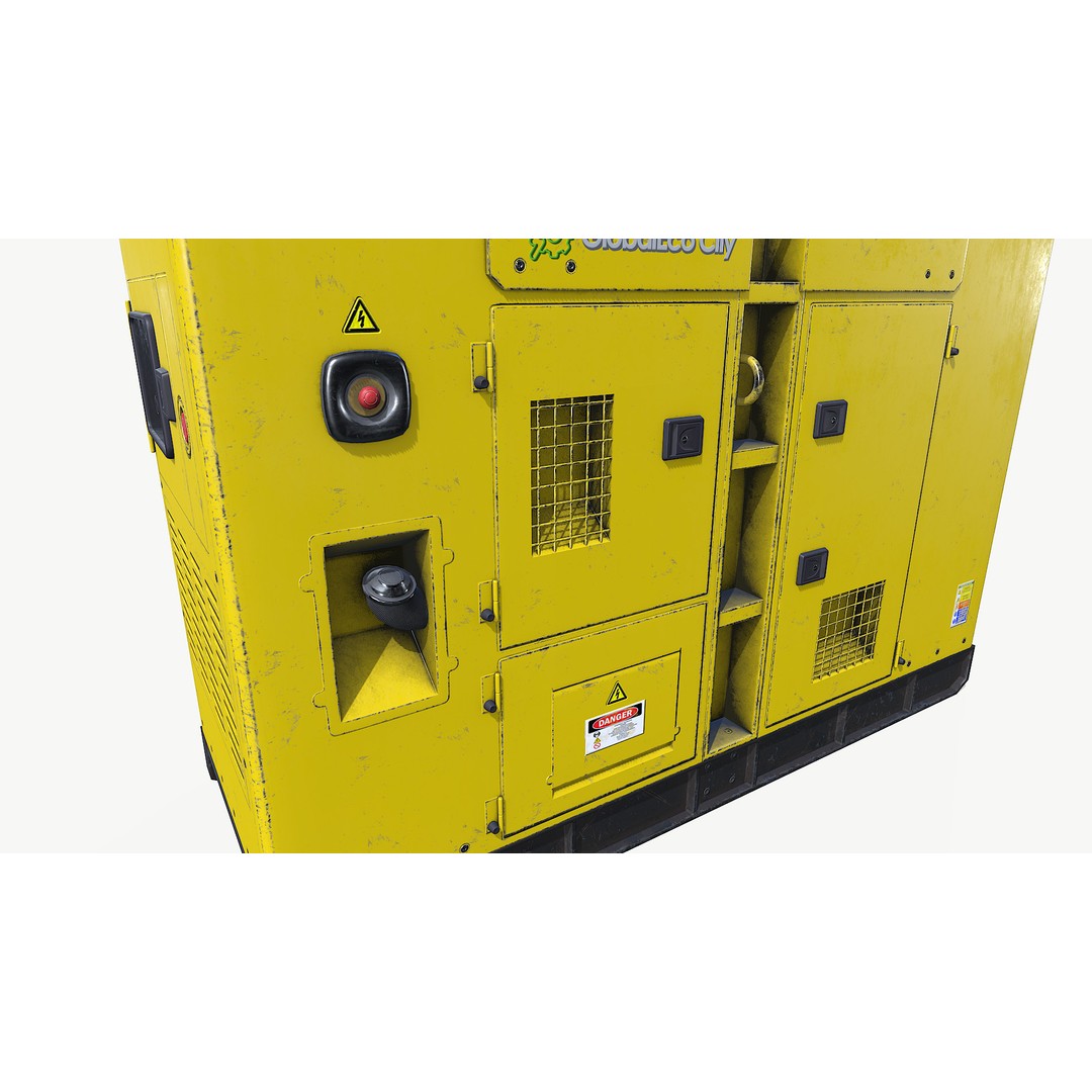 Diesel Generator 3D Model – Low Poly Game Asset, FBX and OBJ Formats - View 8