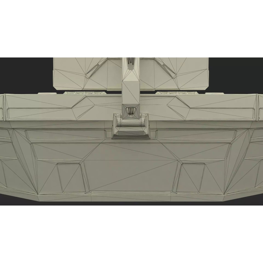 Sci-Fi Control Console 3D Model – Low Poly Command Desk, Game Ready