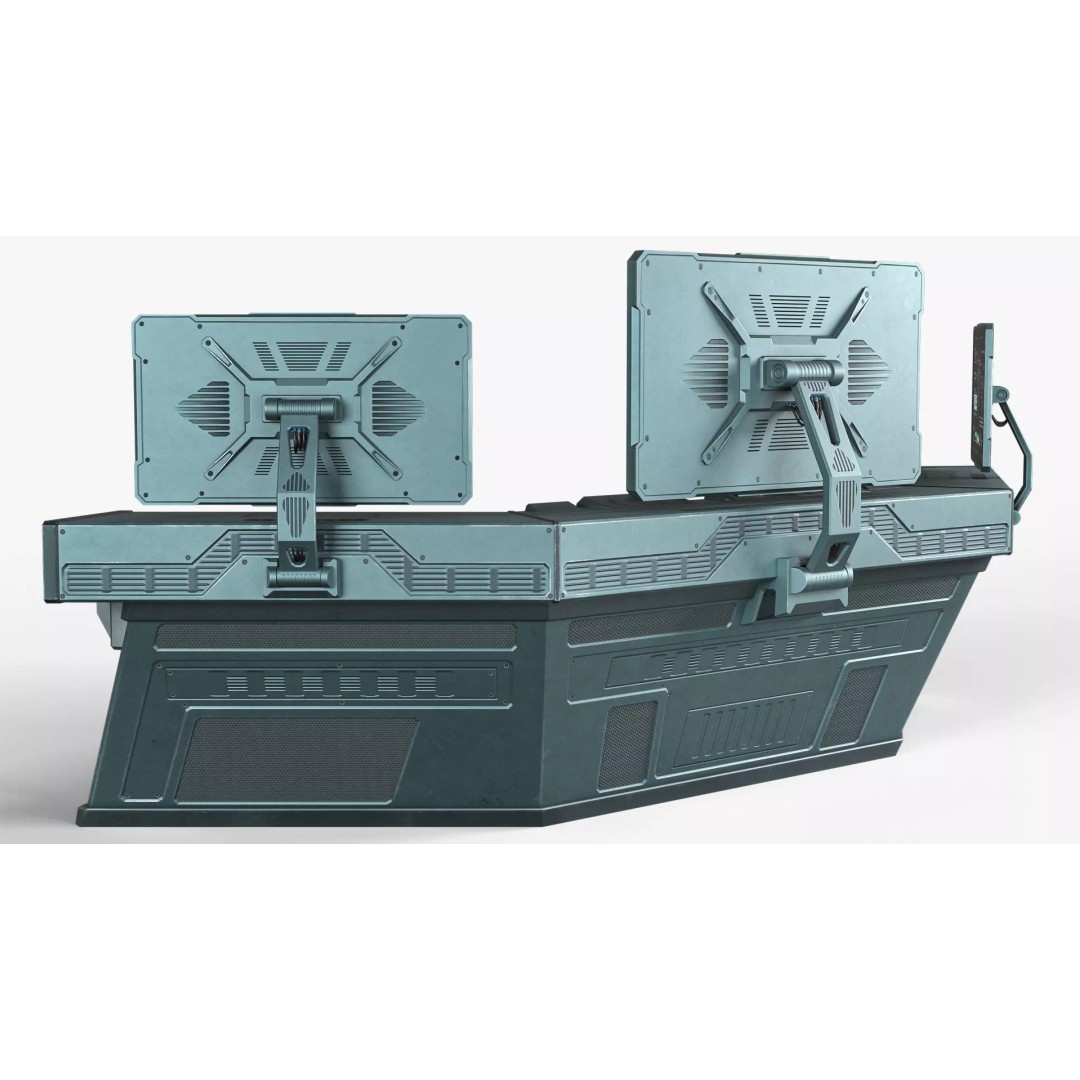Sci-Fi Control Console 3D Model – Low Poly Command Desk, Game Ready - View 10