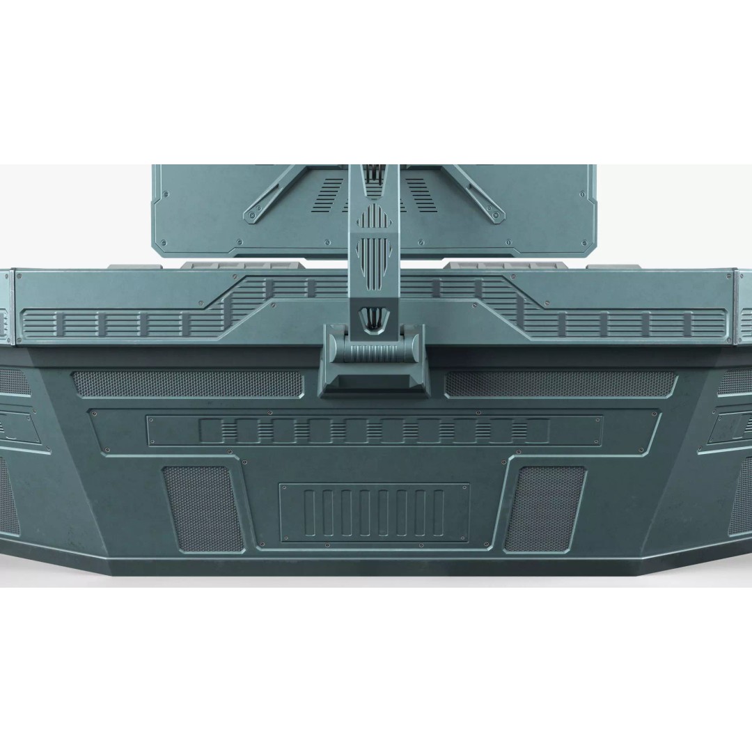 Sci-Fi Control Console 3D Model – Low Poly Command Desk, Game Ready - View 12