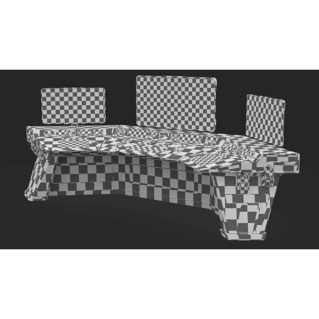 Sci-Fi Control Console 3D Model – Low Poly Command Desk, Game Ready - View 13