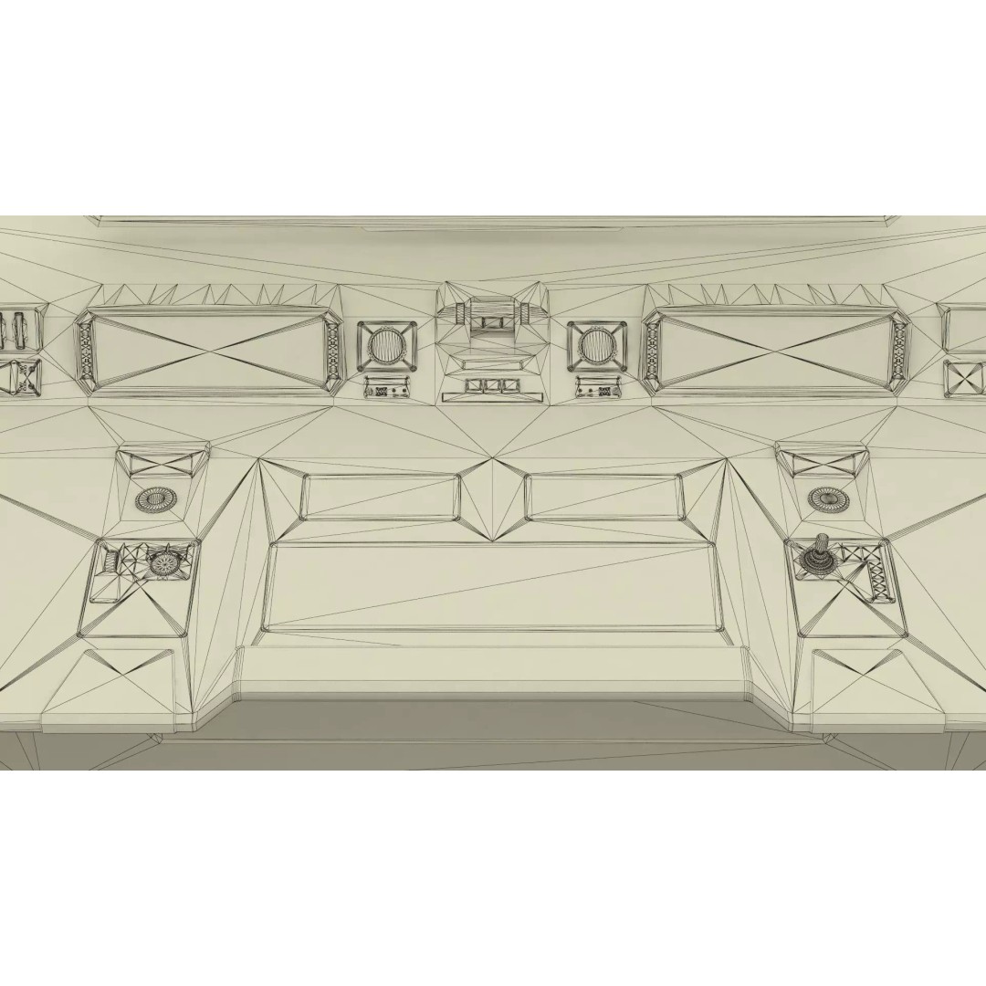 Sci-Fi Control Console 3D Model – Low Poly Command Desk, Game Ready - View 26