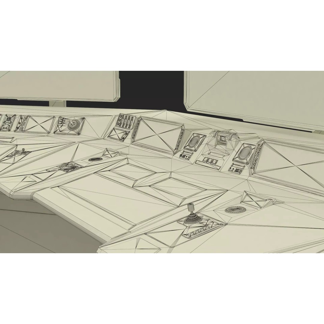Sci-Fi Control Console 3D Model – Low Poly Command Desk, Game Ready - View 28