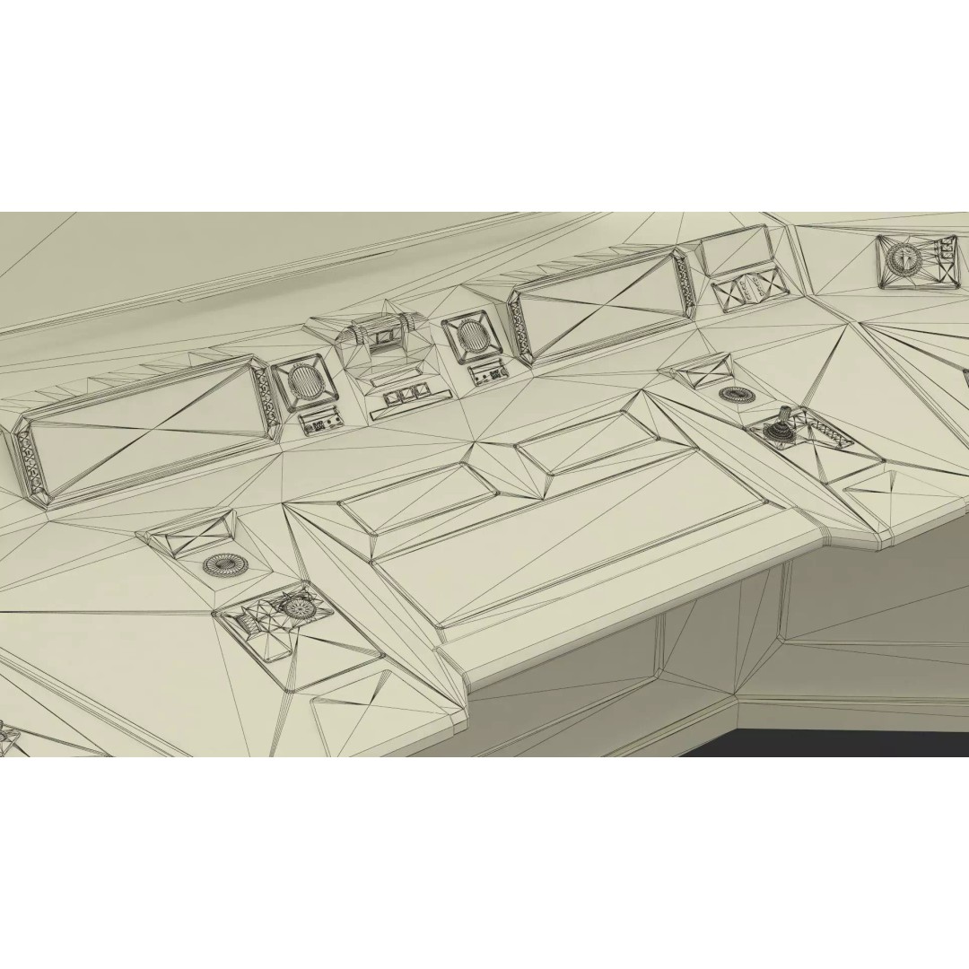 Sci-Fi Control Console 3D Model – Low Poly Command Desk, Game Ready - View 29