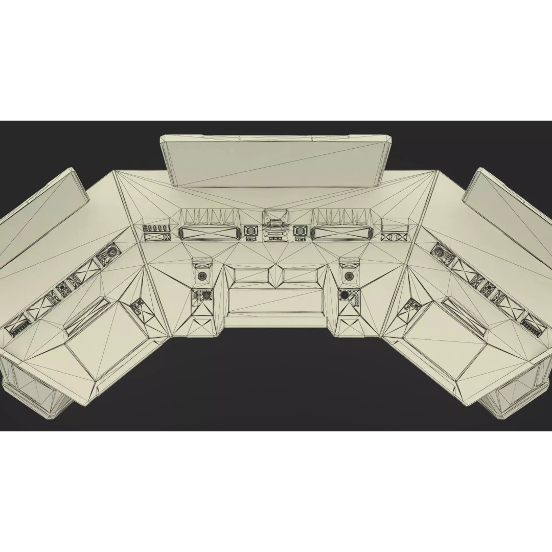 Sci-Fi Control Console 3D Model – Low Poly Command Desk, Game Ready - View 30