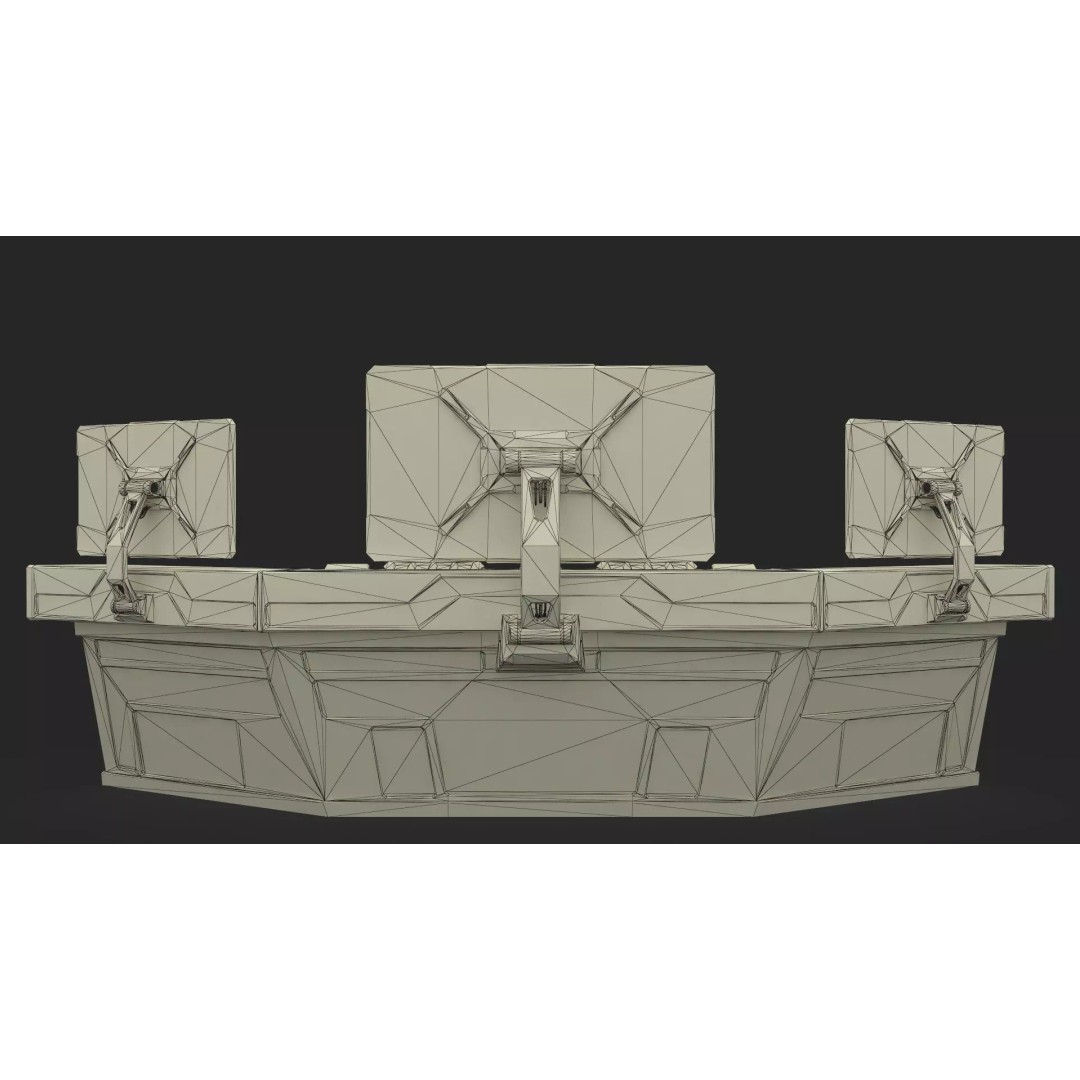 Sci-Fi Control Console 3D Model – Low Poly Command Desk, Game Ready - View 31
