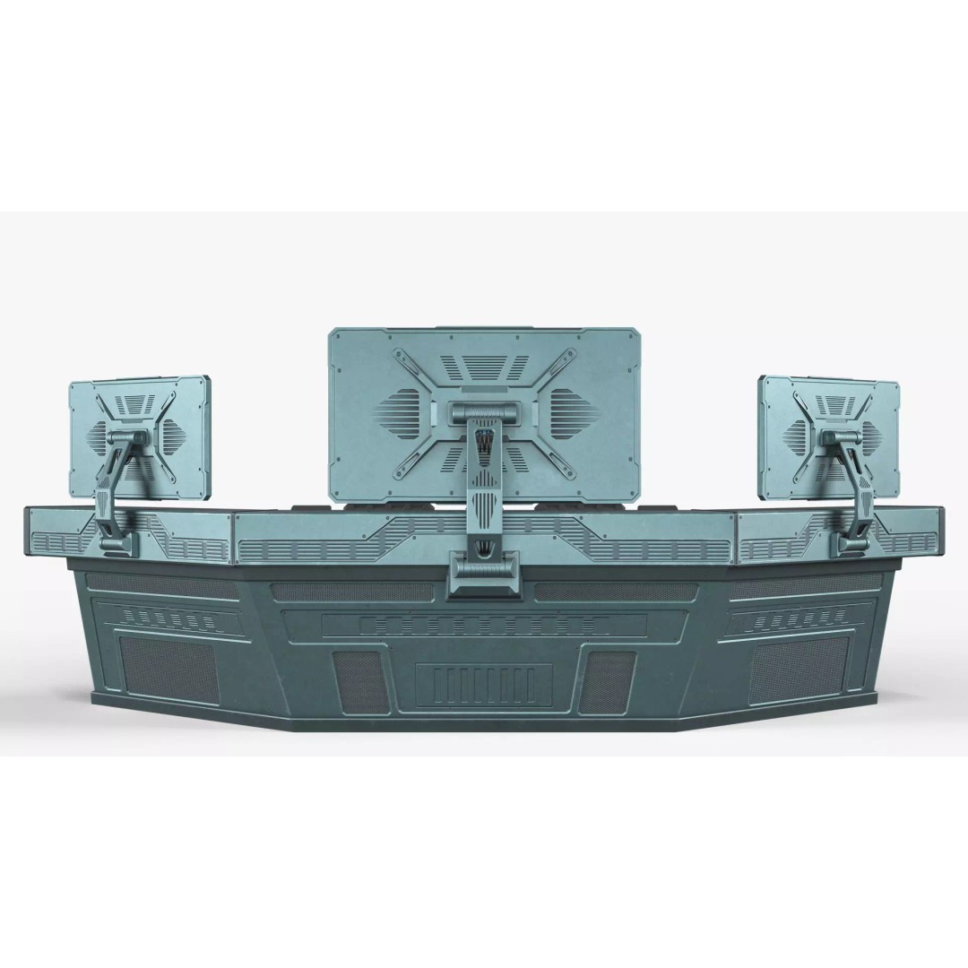 Sci-Fi Control Console 3D Model – Low Poly Command Desk, Game Ready - View 5