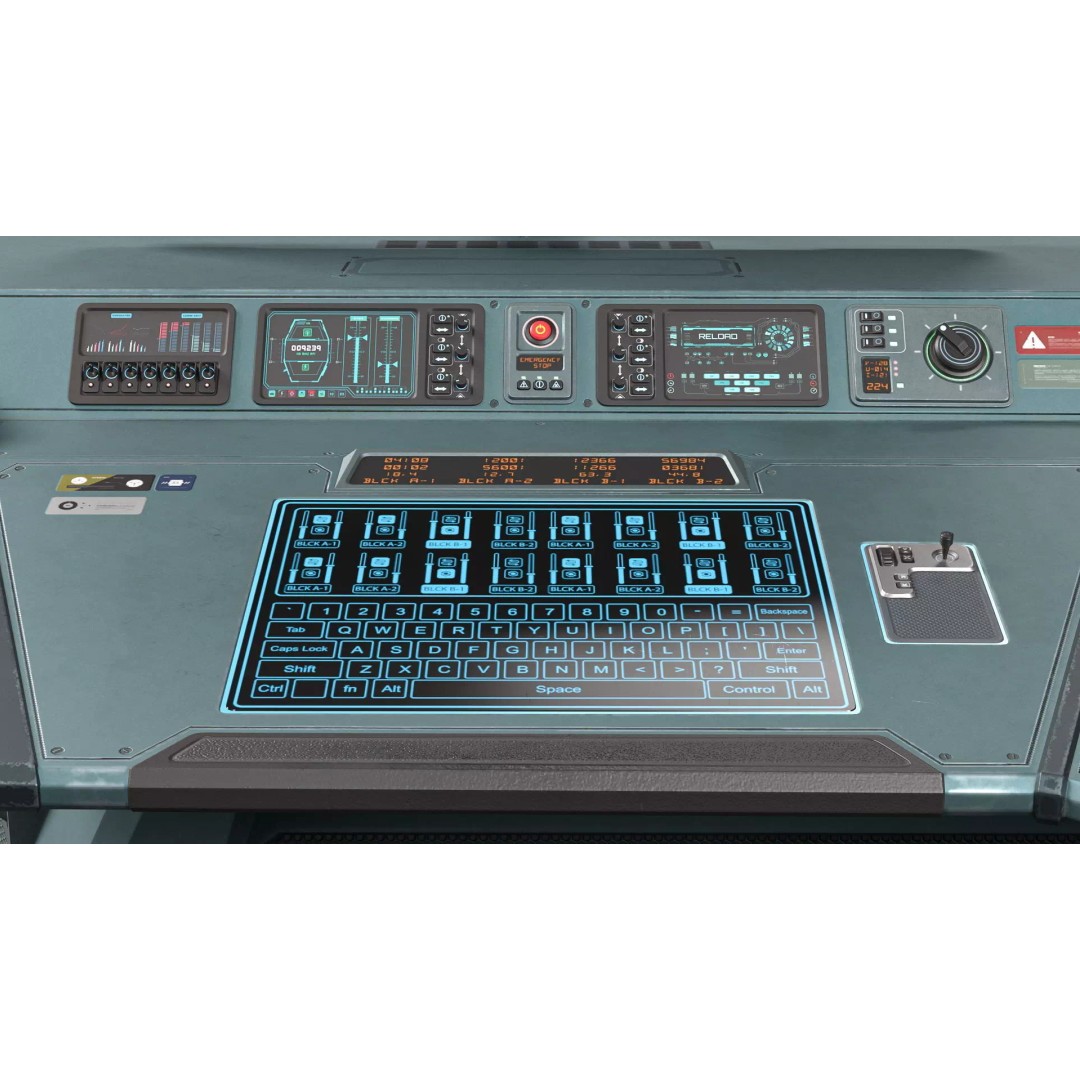 Sci-Fi Control Console 3D Model – Low Poly Command Desk, Game Ready - View 8