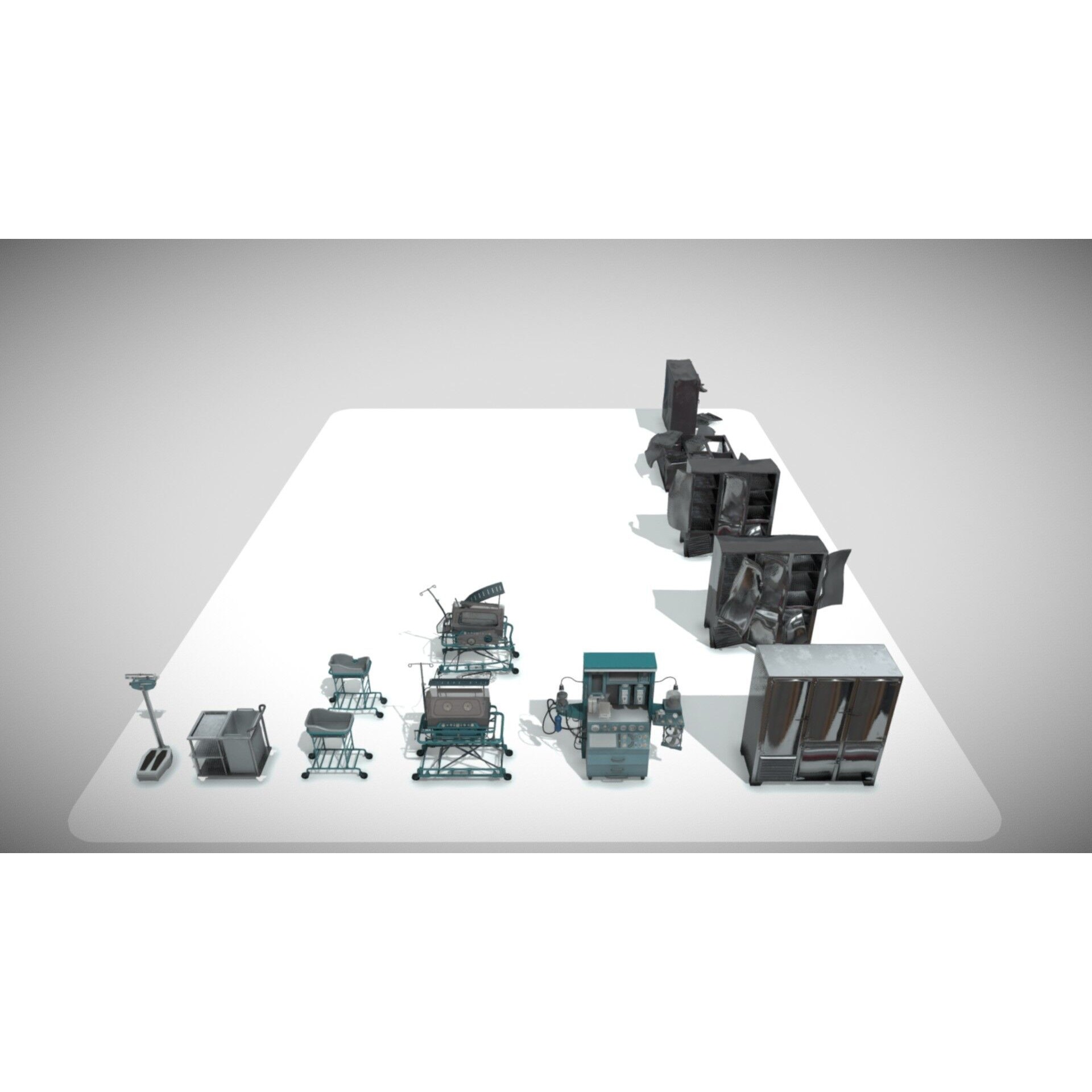 Incubator Anesthesia Pack - Low-Poly Game-Ready 3D Model - View 4