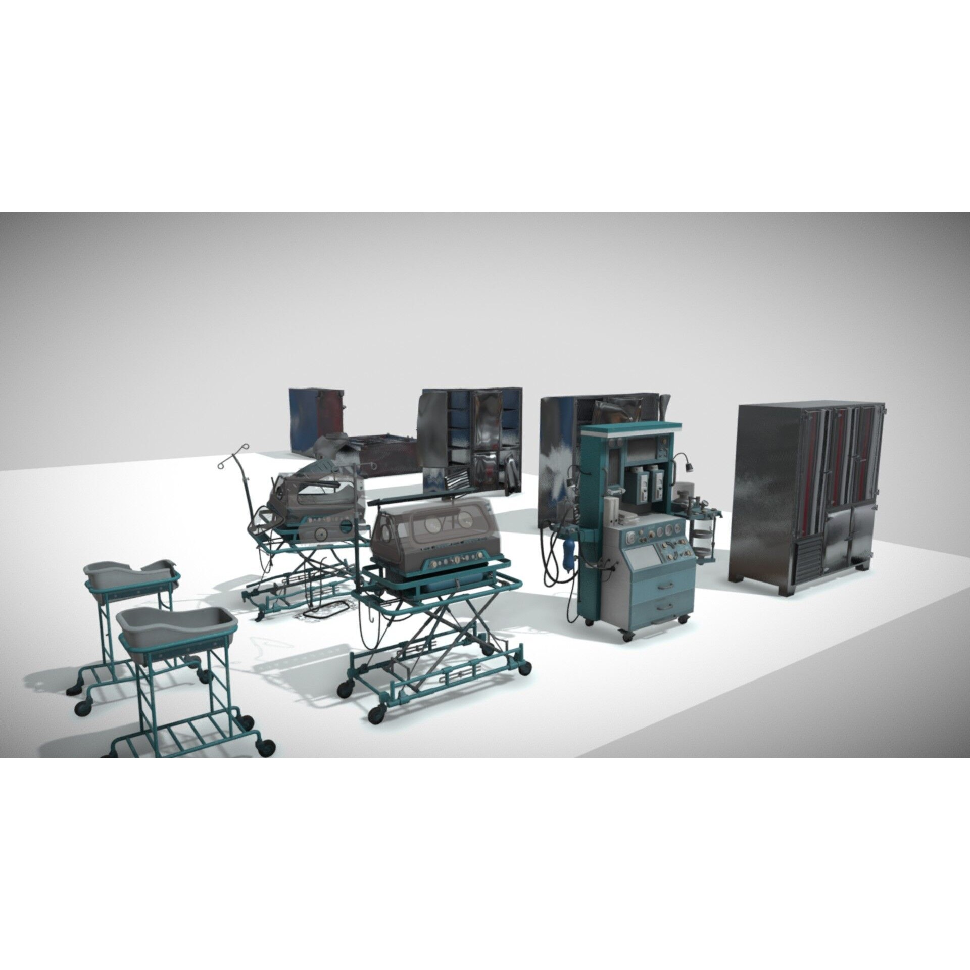 Incubator Anesthesia Pack - Low-Poly Game-Ready 3D Model - View 5