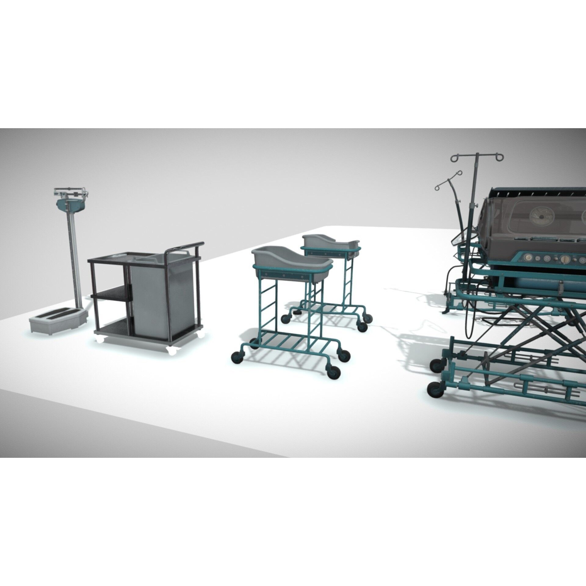 Incubator Anesthesia Pack - Low-Poly Game-Ready 3D Model - View 6