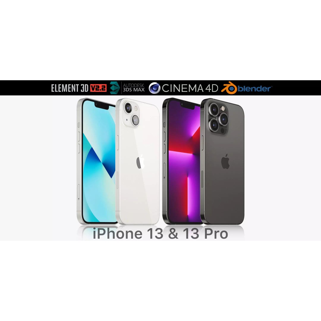 Apple iPhone 13 3D Model – Realistic Game-Ready Asset, FBX, OBJ - View 2