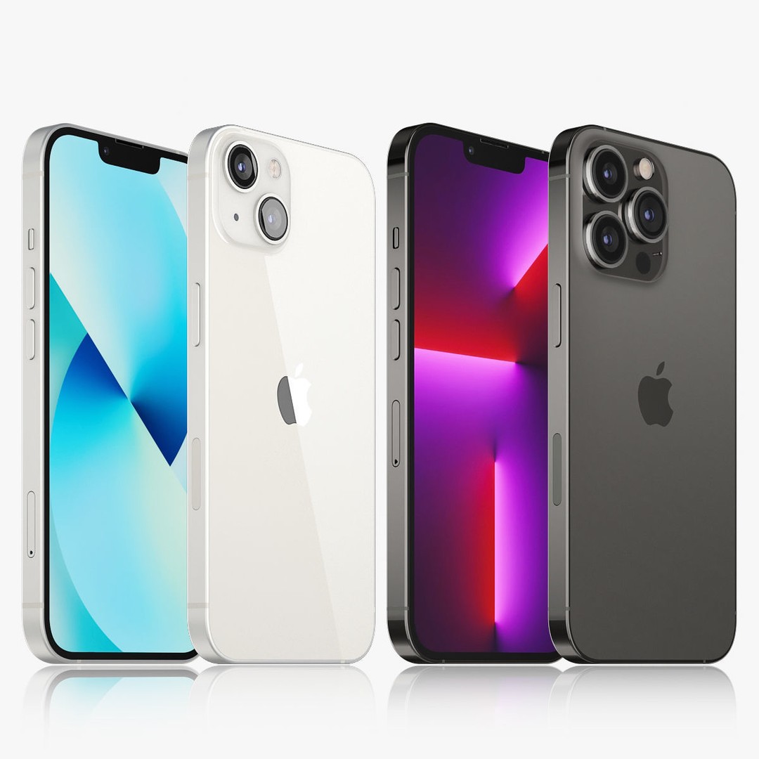 Apple iPhone 13 3D Model – Realistic Game-Ready Asset, FBX, OBJ - View 3