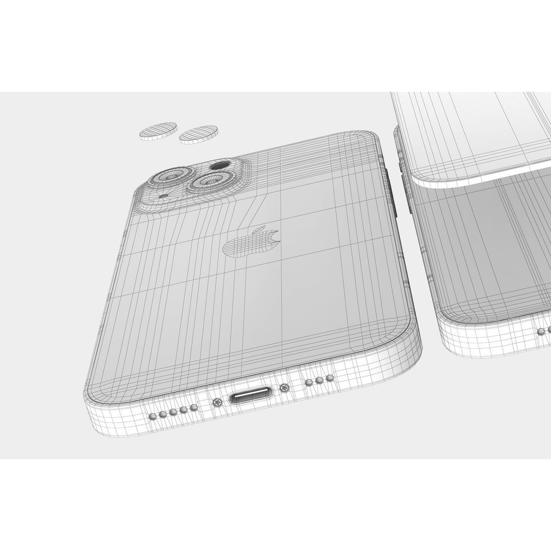 Apple iPhone 13 3D Model – Realistic Game-Ready Asset, FBX, OBJ - View 36