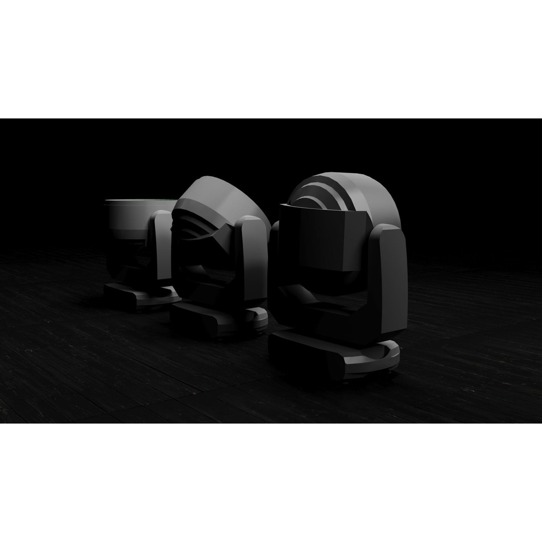 Moving Head Stage Light 3D Model – Low Poly Game Asset, FBX - View 4