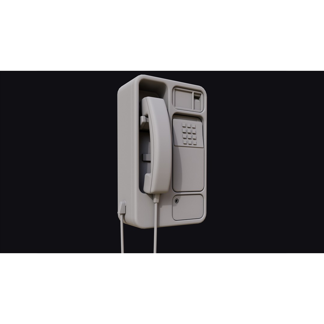 Realistic Payphone 3D Model – Low Poly Game-Ready Asset, FBX, OBJ