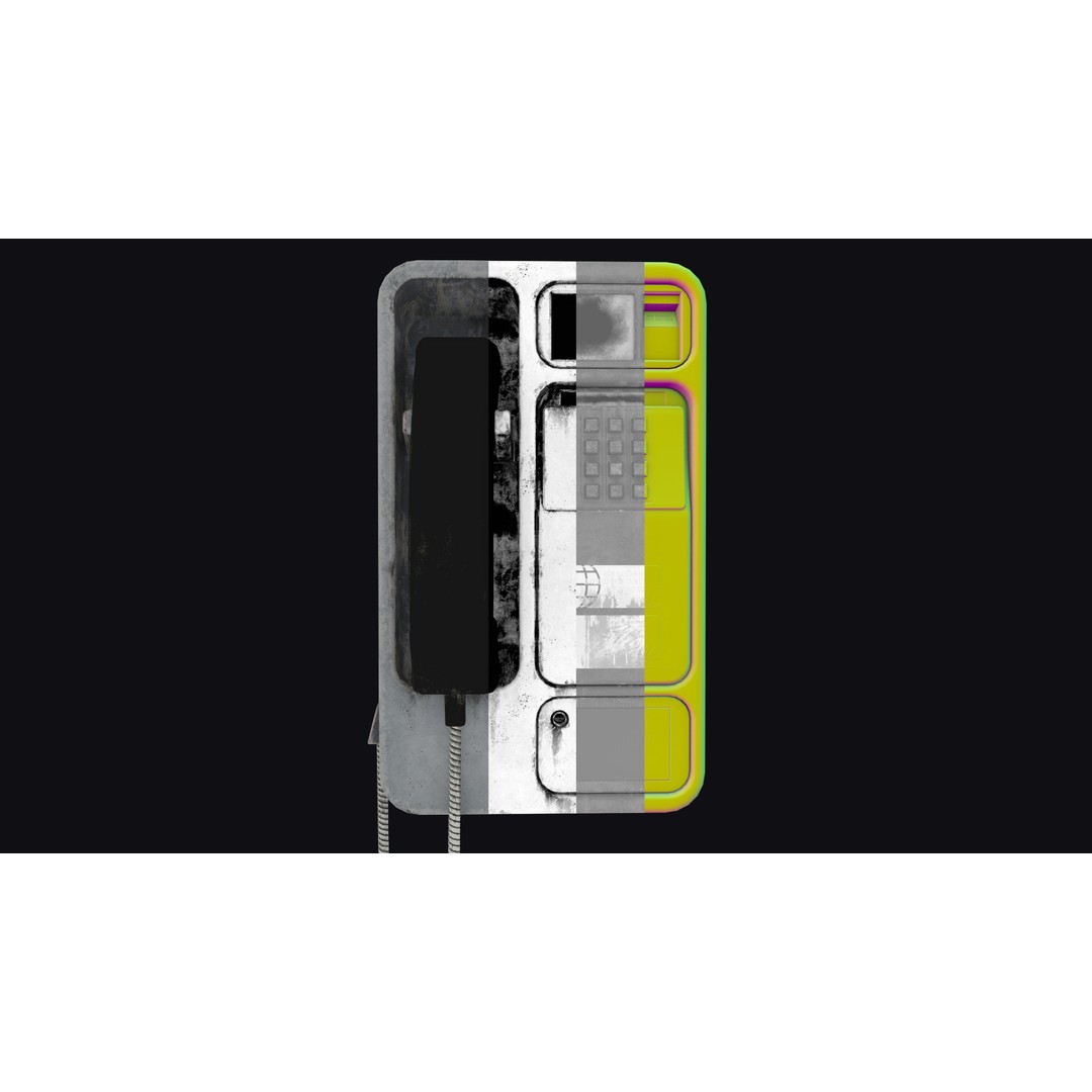 Realistic Payphone 3D Model – Low Poly Game-Ready Asset, FBX, OBJ - View 9
