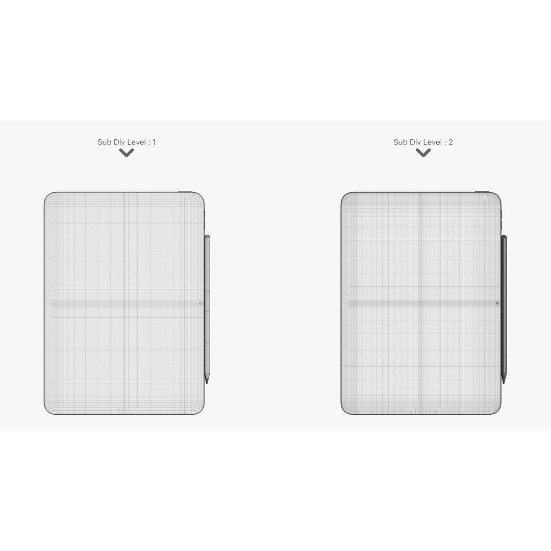 Apple iPad Air 3D Model – Detailed Blue M2 Collection, PBR Textures