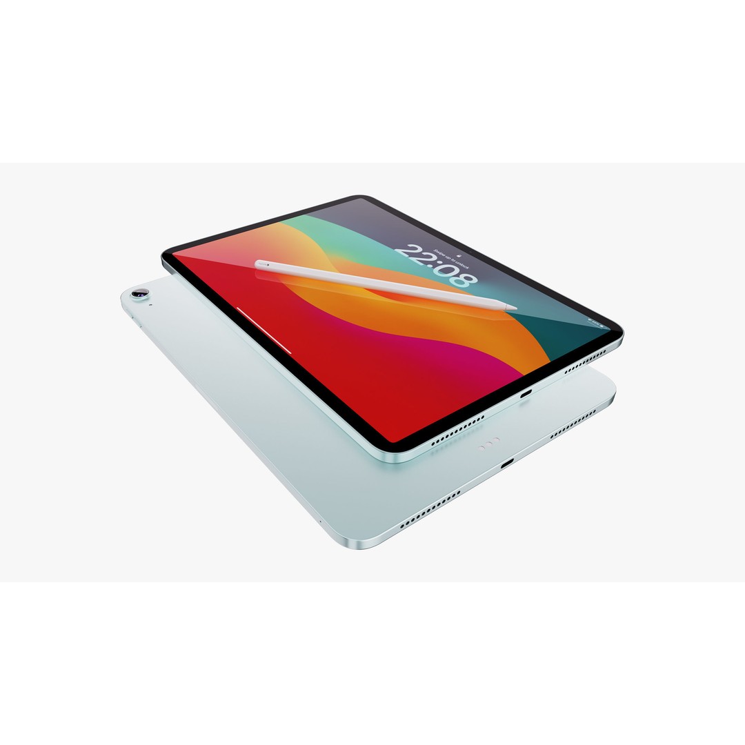 Apple iPad Air 3D Model – Detailed Blue M2 Collection, PBR Textures - View 16