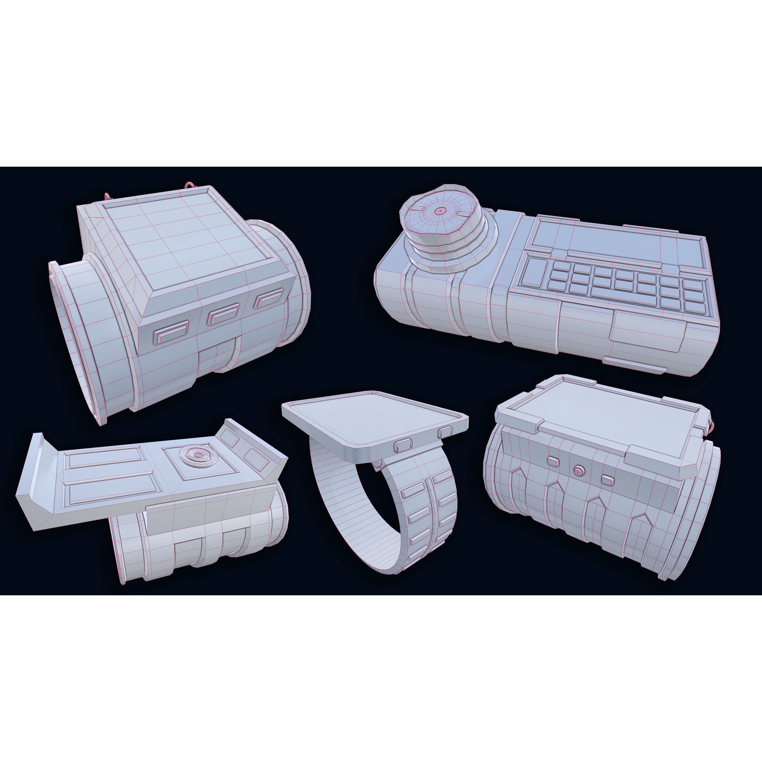 Sci-Fi Wristband Base Mesh - Game-Ready 3D Model