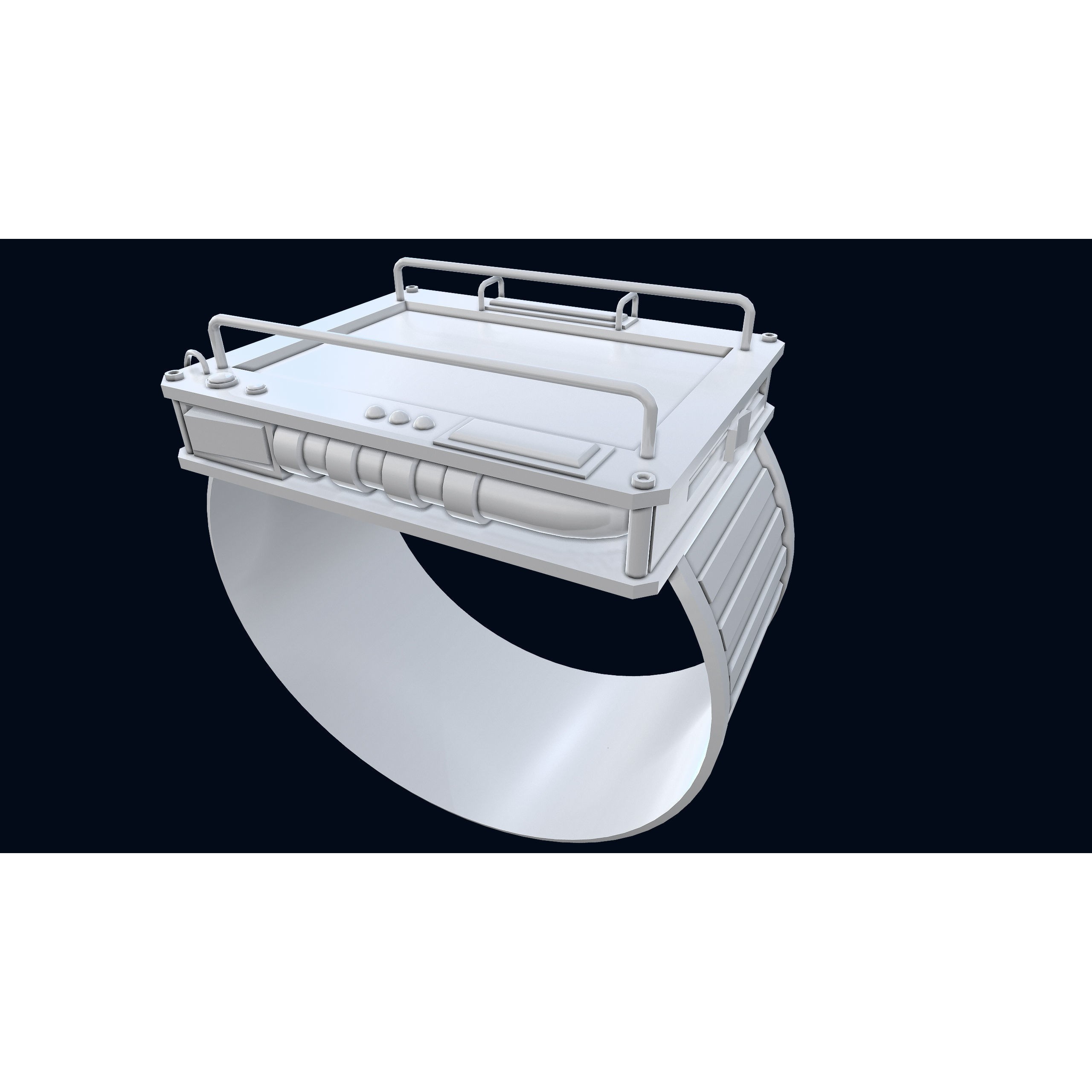 Sci-Fi Wristband Base Mesh - Game-Ready 3D Model - View 15