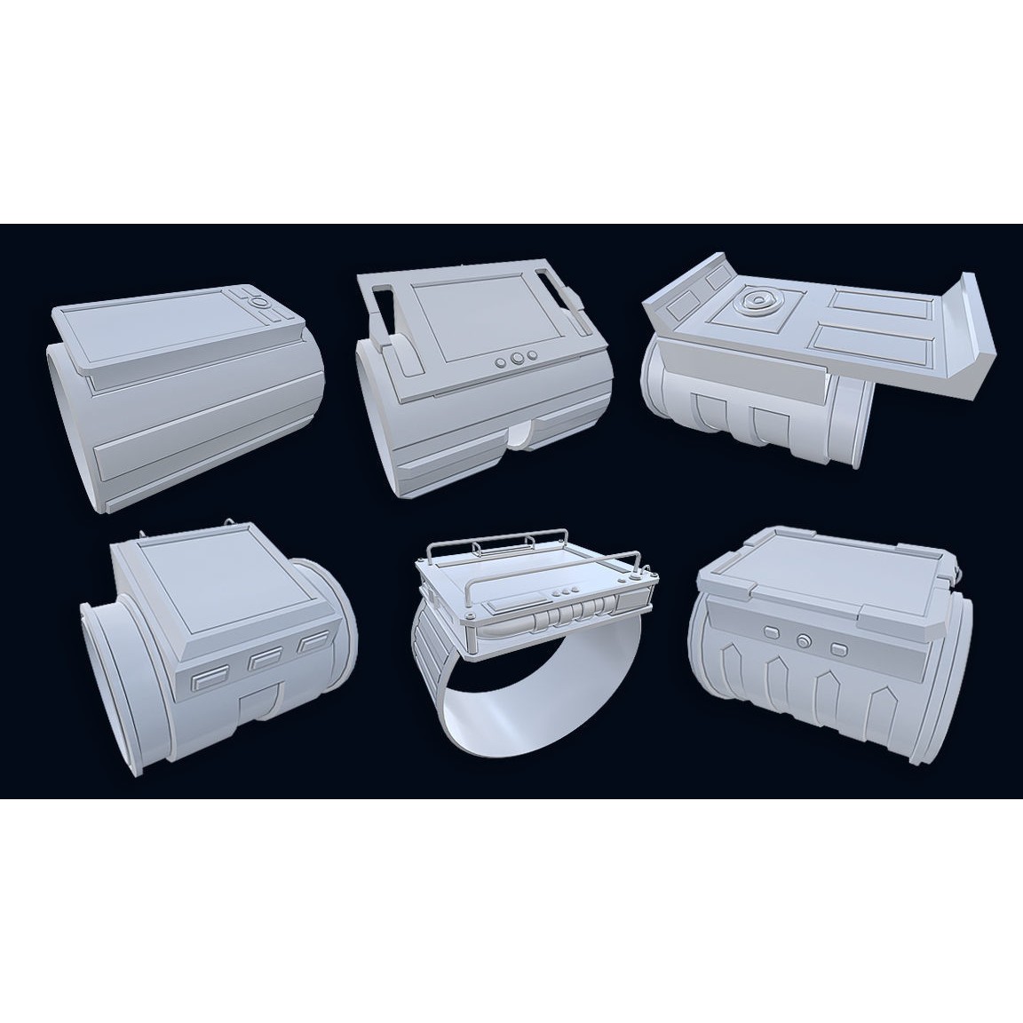 Sci-Fi Wristband Base Mesh - Game-Ready 3D Model - View 18