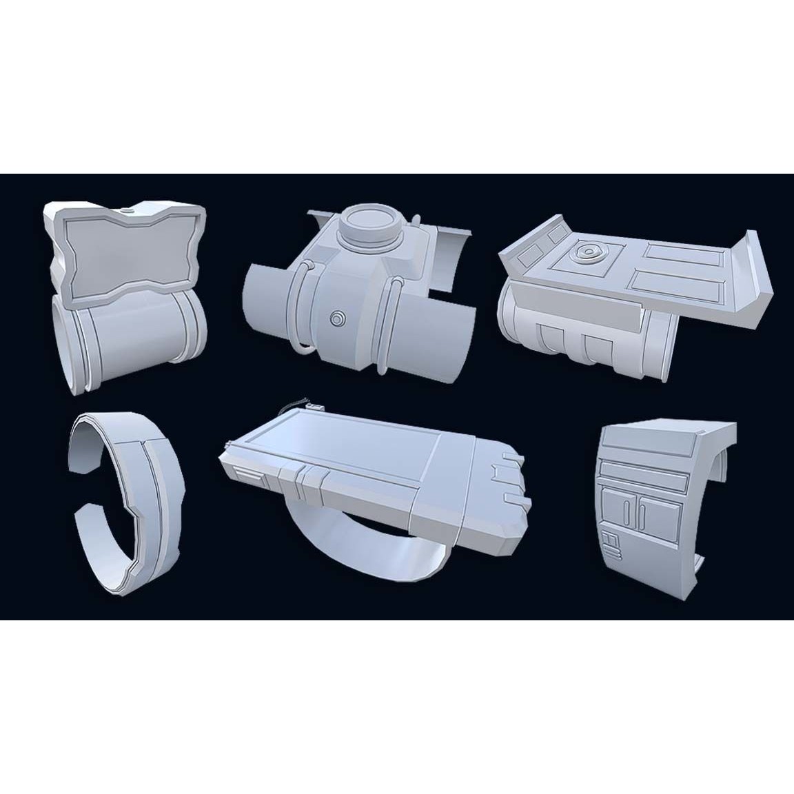 Sci-Fi Wristband Base Mesh - Game-Ready 3D Model - View 19