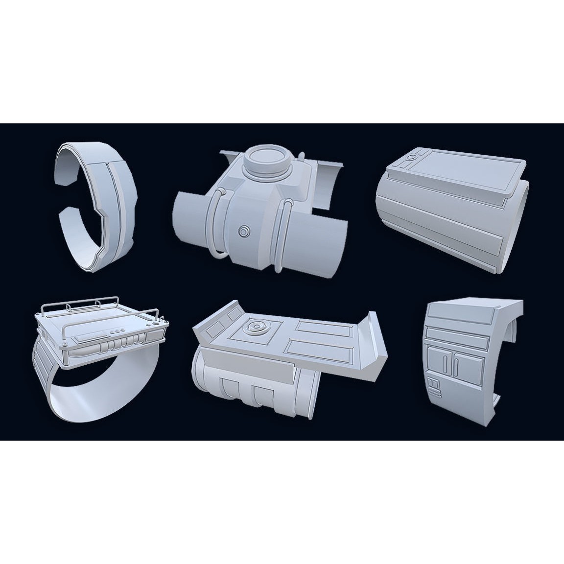 Sci-Fi Wristband Base Mesh - Game-Ready 3D Model - View 20
