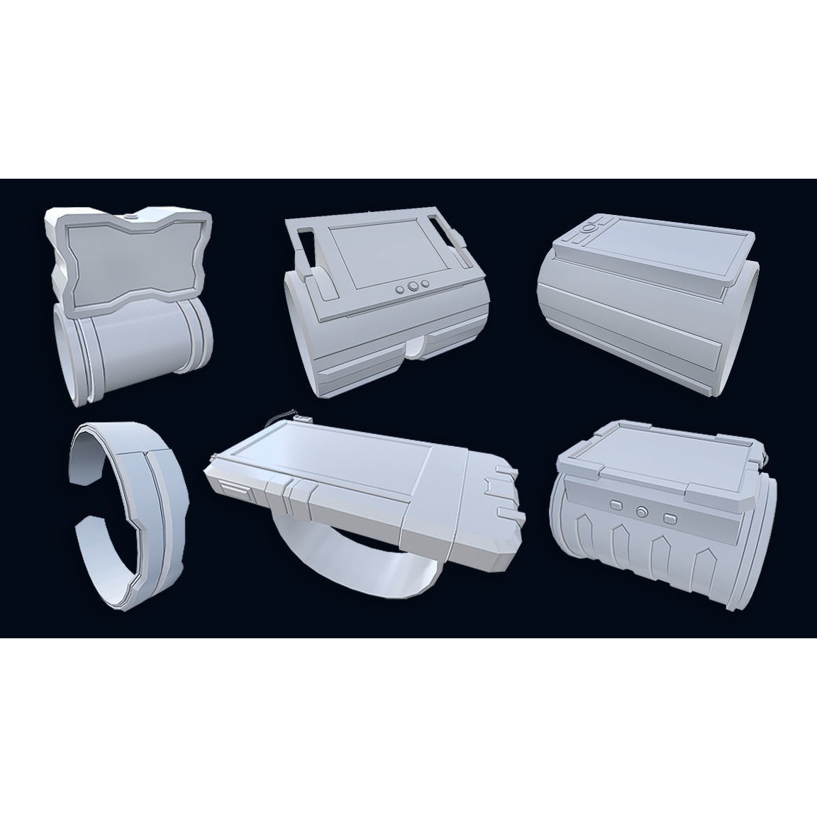 Sci-Fi Wristband Base Mesh - Game-Ready 3D Model - View 22
