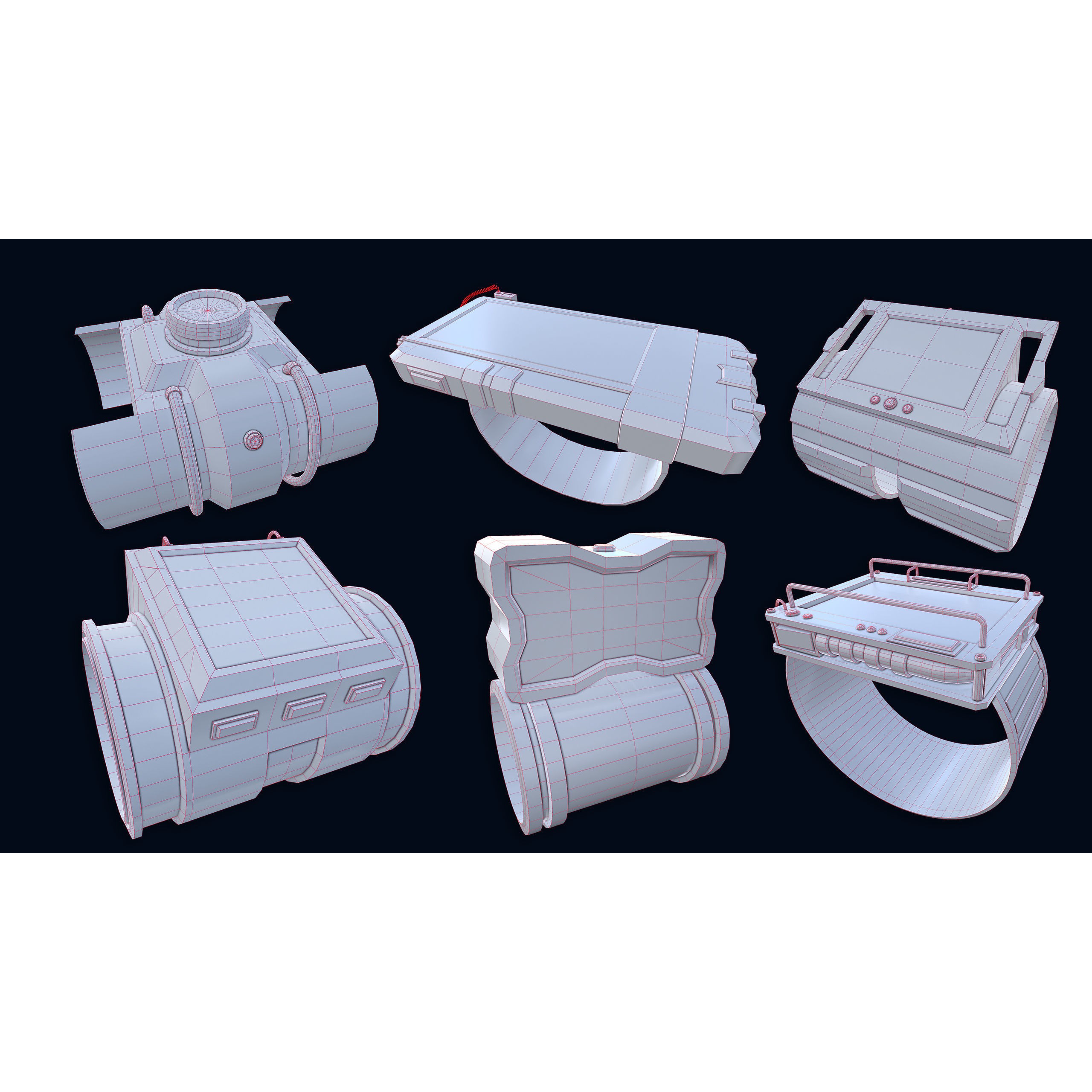 Sci-Fi Wristband Base Mesh - Game-Ready 3D Model - View 24