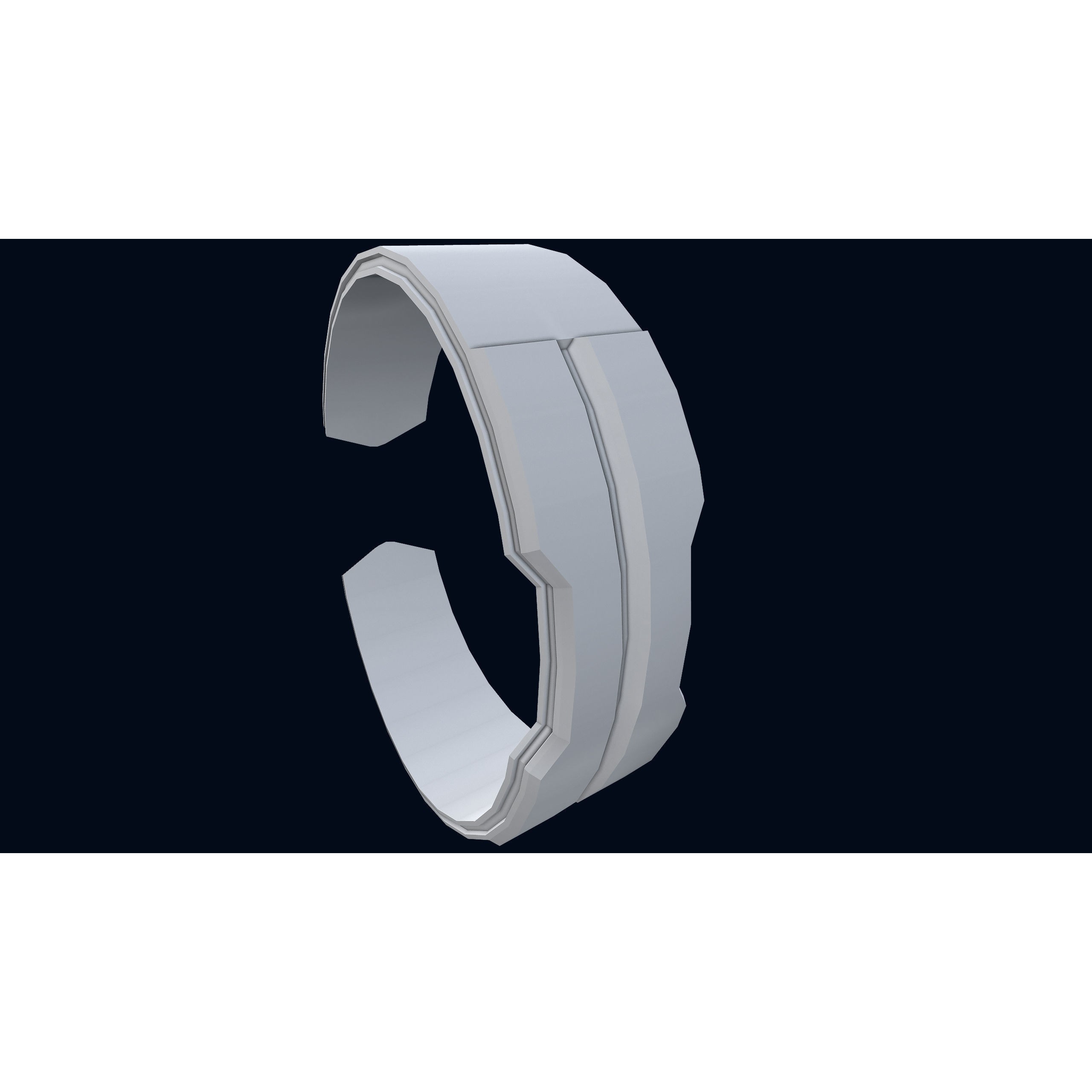 Sci-Fi Wristband Base Mesh - Game-Ready 3D Model - View 5