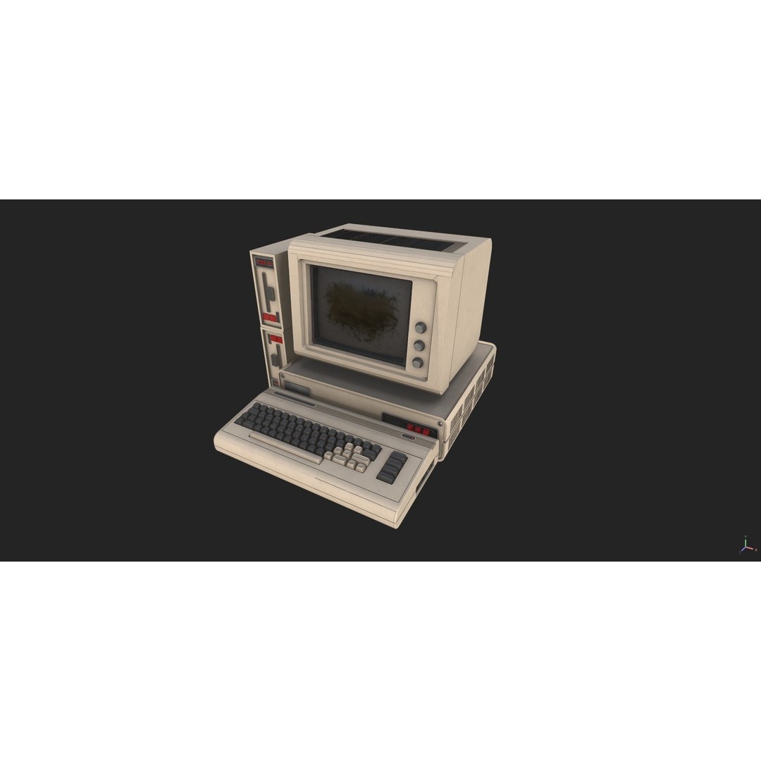 Vintage Retro Computer 3D Model – PBR Textures, FBX, OBJ - View 11