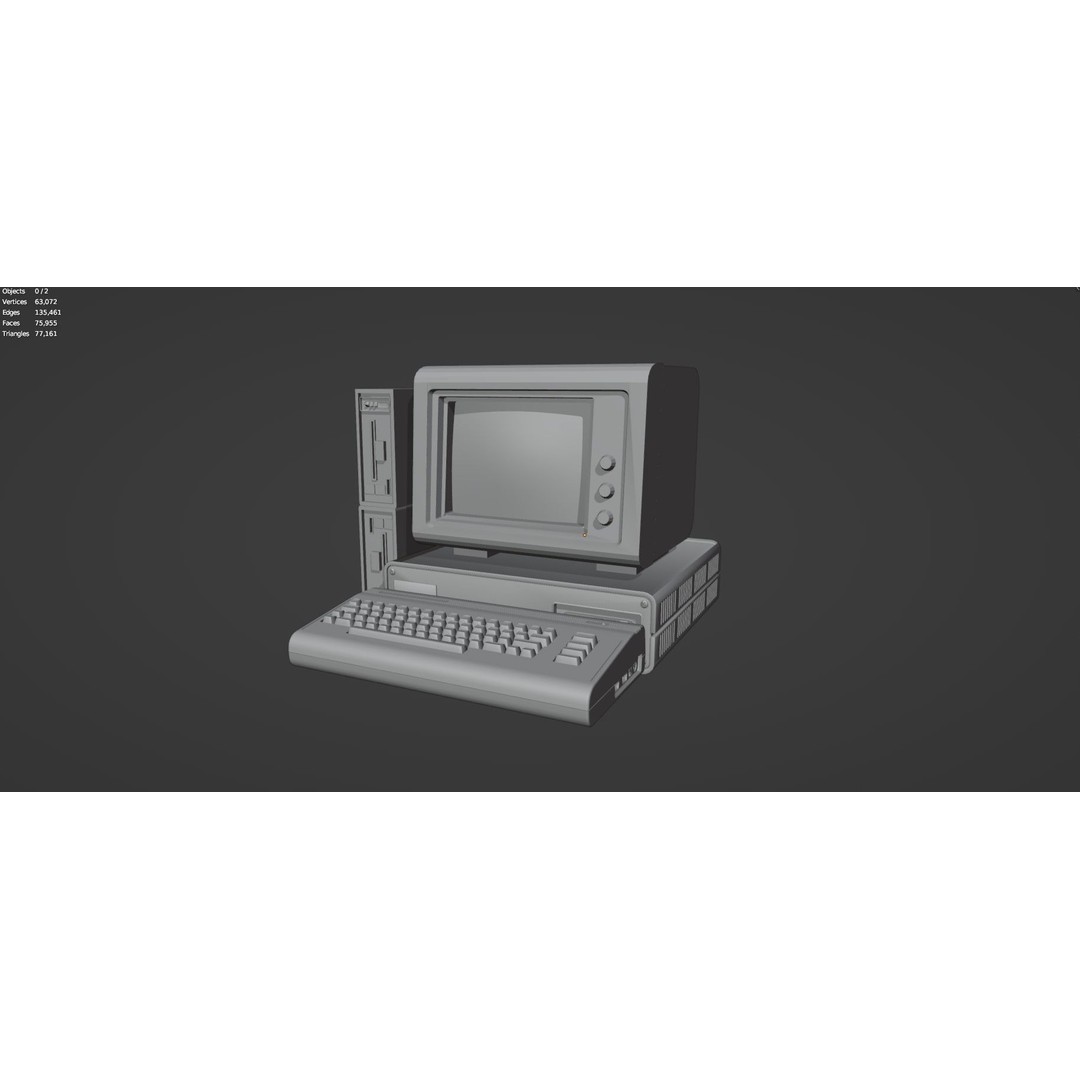 Vintage Retro Computer 3D Model – PBR Textures, FBX, OBJ - View 18