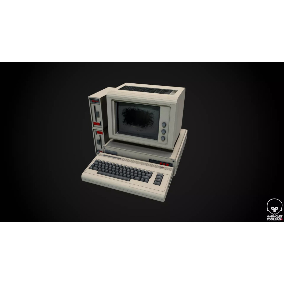 Vintage Retro Computer 3D Model – PBR Textures, FBX, OBJ - View 2