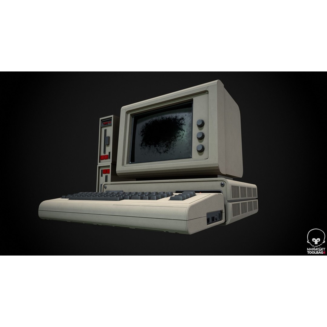 Vintage Retro Computer 3D Model – PBR Textures, FBX, OBJ - View 4