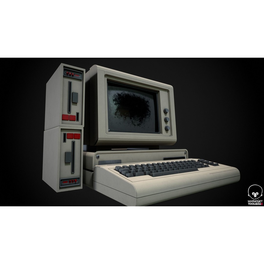 Vintage Retro Computer 3D Model – PBR Textures, FBX, OBJ - View 5