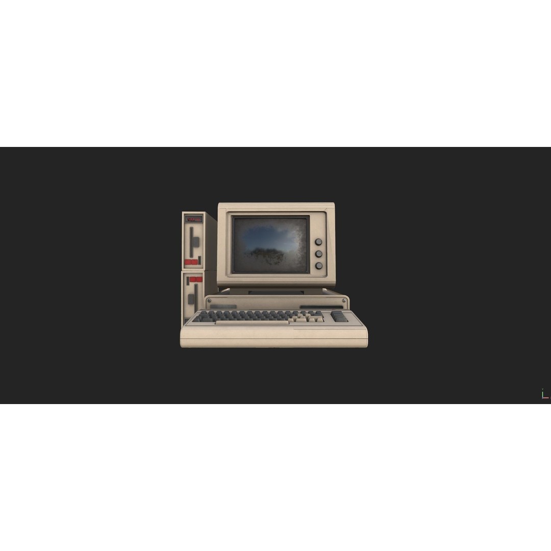 Vintage Retro Computer 3D Model – PBR Textures, FBX, OBJ - View 6