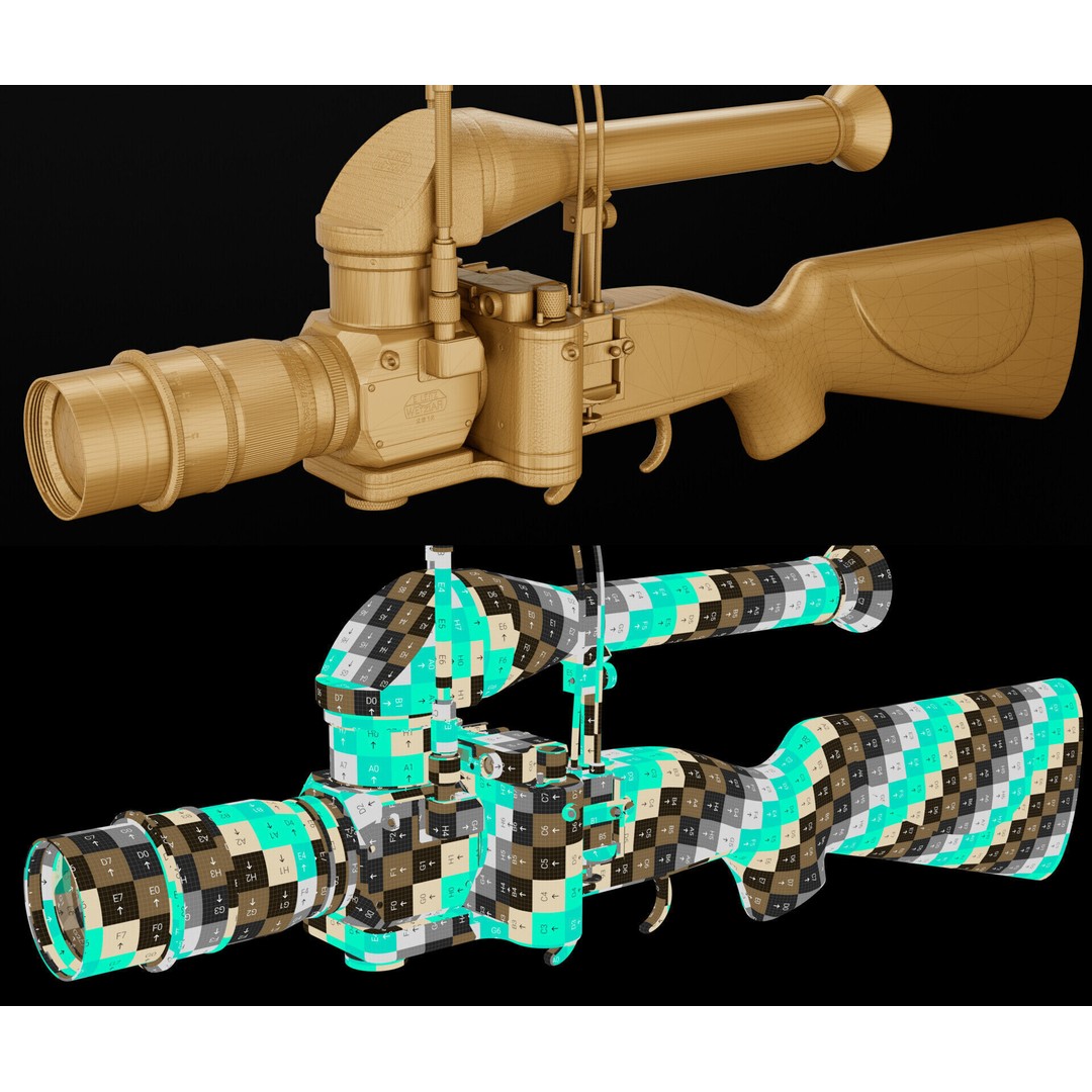 PhotoGun Camera 3D Model – Low Poly Game-Ready Asset, FBX, OBJ - View 12