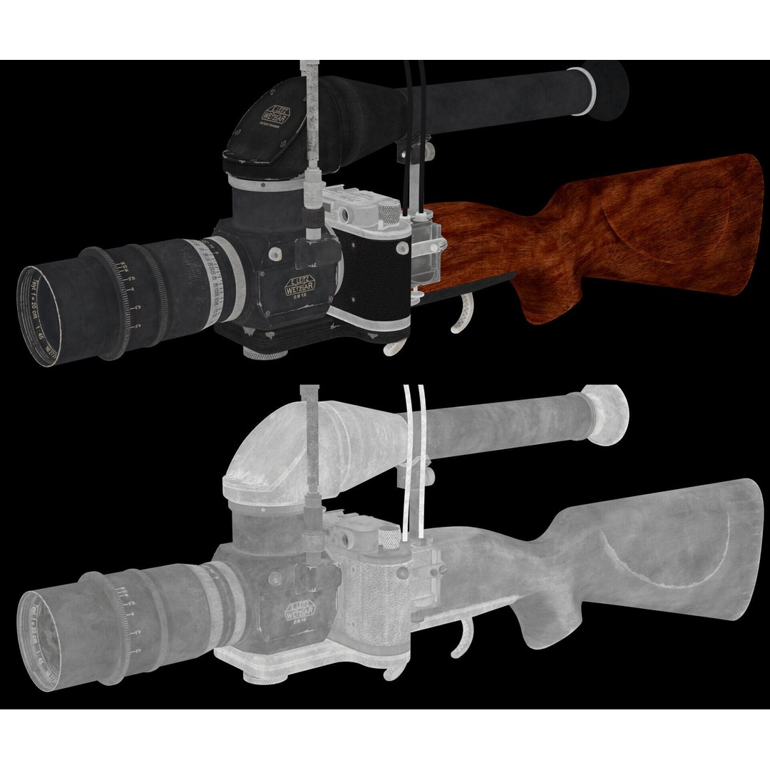 PhotoGun Camera 3D Model – Low Poly Game-Ready Asset, FBX, OBJ - View 13