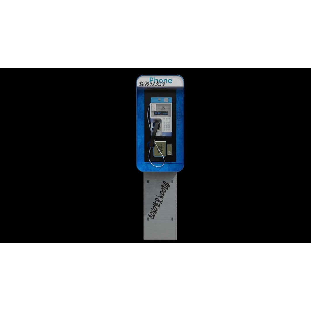 Payphone 3D Model – Low Poly Architectural Street Asset, FBX - View 10