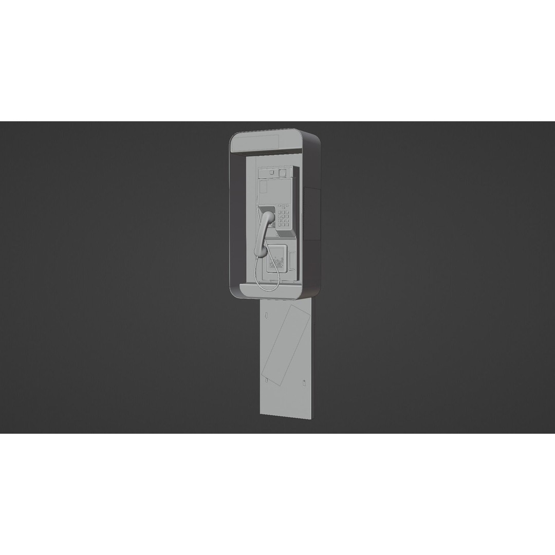 Payphone 3D Model – Low Poly Architectural Street Asset, FBX - View 11