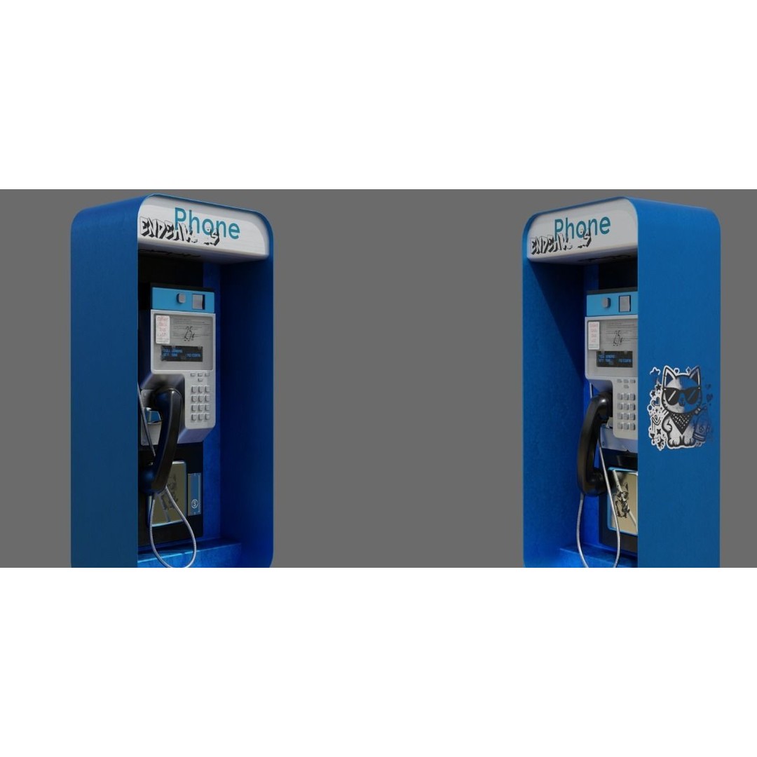 Payphone 3D Model – Low Poly Architectural Street Asset, FBX - View 14