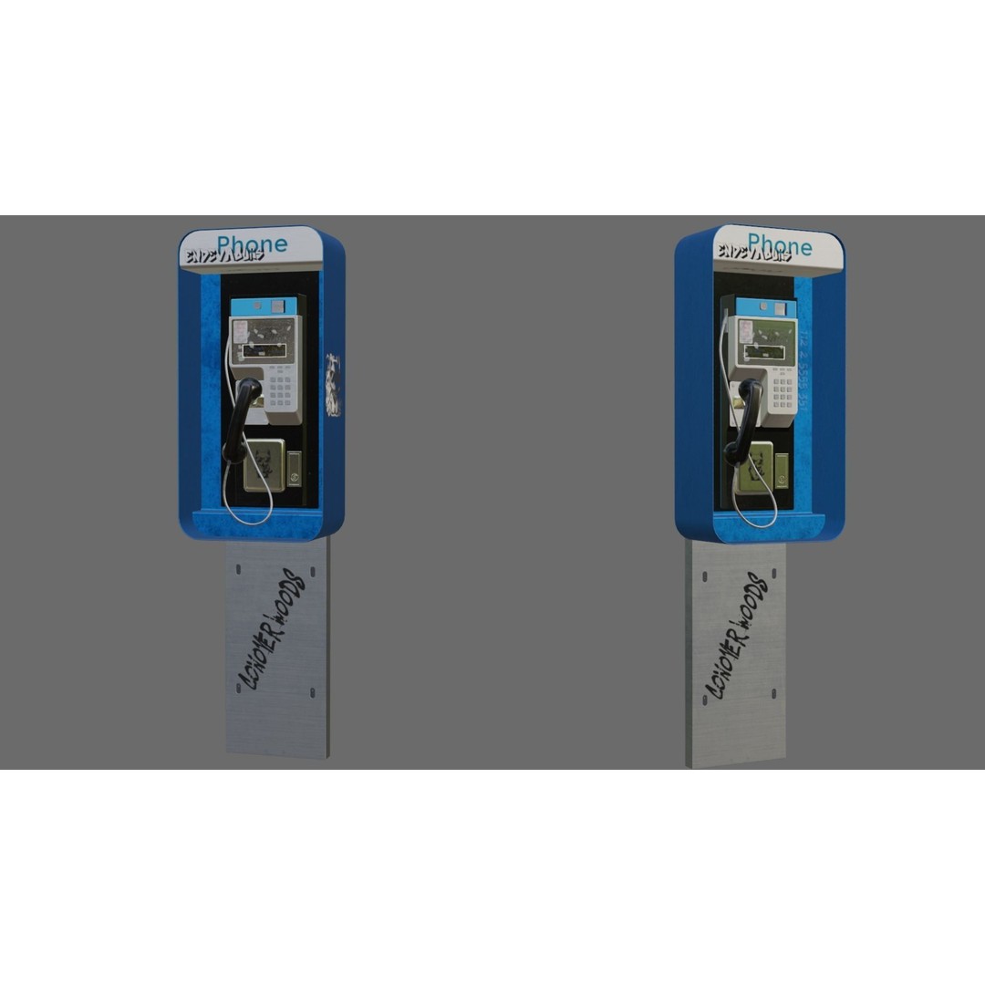 Payphone 3D Model – Low Poly Architectural Street Asset, FBX - View 15