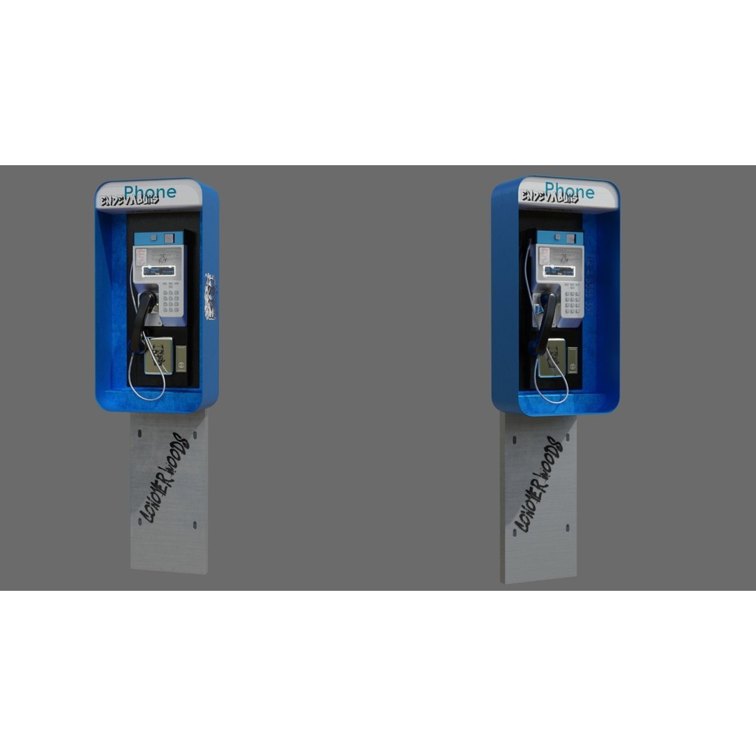Payphone 3D Model – Low Poly Architectural Street Asset, FBX - View 16