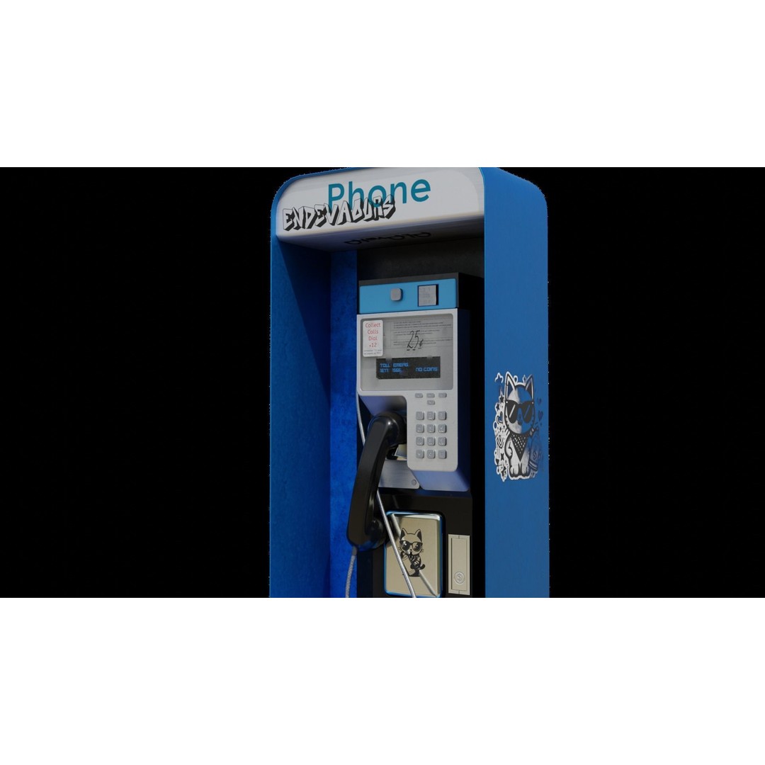 Payphone 3D Model – Low Poly Architectural Street Asset, FBX - View 18