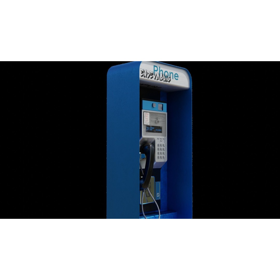 Payphone 3D Model – Low Poly Architectural Street Asset, FBX - View 19